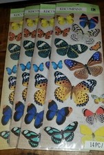 56 PCS LOT 4 PACKAGES K&Company Natural Butterflies Adhesive Chipboard VALUE 3D  picture