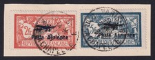 FRANCE 1927 Air Aviation Display set of 2 SG 455-456 Used on Piece (CV £600) picture