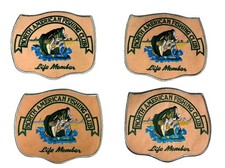 Lot of 4 Vintage North American Fishing Club Life Member Patches Large 6