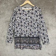 J Jill Tunic Womens Medium Blue Floral Simply Supima Cotton Stretch- 5327 picture