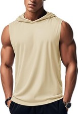 Mens Cotton Sleeveless Tank Top Summer Muscle Tee Breathable Casual Hoodie Shirt picture