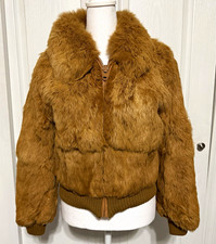 Vintage 1970s Jacques Aran “Just Fur Fun” Genuine Rabbit Fur Bomber Jacket picture