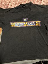 Screen Stars Best WWF WrestleMania III Pontiac Silverdome Black T-Shirt L picture