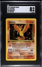 The Pokémon Company Moltres 12/62 Fossil Holo Rare Unlimited English SGC 8 picture