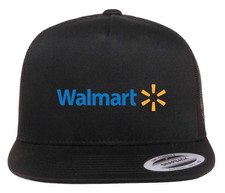 Walmart Store Wal-Mart logo Cap Flexfit Hat FlatBill Yupoong Trucker Cap 6006 OS picture