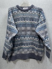 Vintage Antartex Wool Sweater Made In Great Britain With Stripes Large Blue NWT picture
