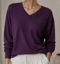 Jasper Conran 100% Luxury Italian Merino Wool Sweater Purple Size L picture