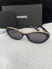 CHANEL CH5416 Beige & Black Acetate Oval Sunglasses Mod：CH5416 Size:57-18-145 ne picture