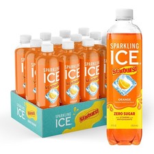 Sparkling Ice STARBURST Orange, Zero Sugar Sparkling Water, 17oz (12 Ct). picture