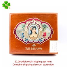 La Aroma De Cuba Reserva Maximo Empty Wood Cigar Box 7.5