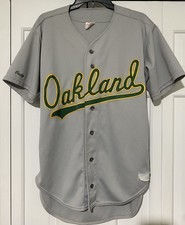 Vintage Authentic Rawlings Oakland Athletics A's Size 46 Gray Jersey Blank picture