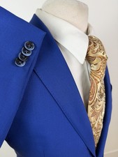 Luigi Bianchi Mantova Sartoria Royal Blue Loro Piana Merino Wool Sport Coat 40 R picture