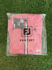 Footjoy WOMEN’S Hydroknit Rain Jacket W/Hood Pink Lem/Wht/Navy Medium NWT CG-644 picture