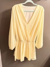 Pale long sleeve yellow dress- shein-tunic yellow top- picture