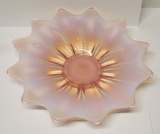 Vintage 12 Point Fostoria Heirloom Pink Opalescent Glass Dish Platter 10 Inch picture