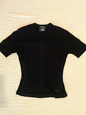 Y-3 Yohji Yamamoto HY1249 Women's Black Fitted Crew Neck SS Tee Size M picture