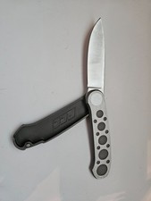 Vintage PCC Pacific Cutlery Barry Wood Swing Lock Folding Knife Metal Handle picture