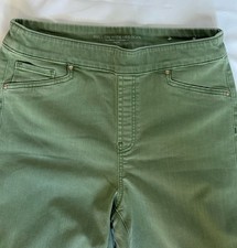 Chico's Size 1.5T Green Wide-Leg Denim Pants Mid Rise Pockets Casual- New picture