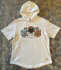 AKOO A King Of Oneself Crest Graphic Hooded T-Shirt Mens M White Streetwear Tee picture