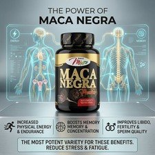Premium Black Maca High Strength Peruvian Libido & Energy Booster /Maca Negra picture