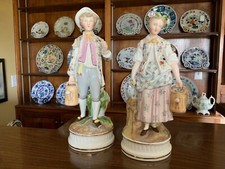 English Pair Lovely Victorian Garden Figures C1860-1870 picture