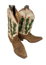 Junk Gypsy Vintage Justin Cactus Cowboy Boots 8.5 Western picture