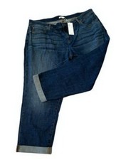 Eileen Fisher Aged Indigo Blue Organic Cotton Boyfriend Jeans Size 20W $198 picture