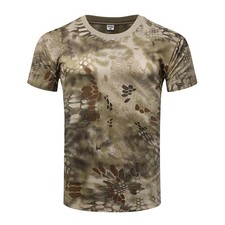 Men's 3D Camouflage T Shirt Quick Dry Outdoor Hiking Hunting Short Sleeve Top picture