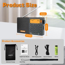 2026 XHDATA Portable Radio D808 FM AM SW LW Wide FM Air Band Receiver w/ Battery picture
