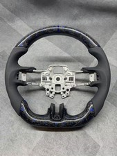 Blue Forged Carbon Fiber Steering Wheel Fit for Ford Mustang Shelby GT 2018-2023 picture