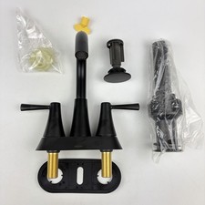 Moen 84022BL Ronan 2-Handle Centerset Bathroom Faucet Drain Included Matte Black picture
