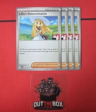 4x Lillie's Determination 119/132 Playset - Pokemon Players Stamp Prize Pack -LP picture