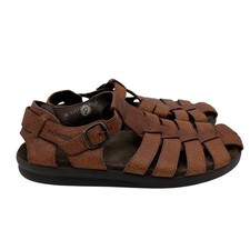 Mephisto Sam Mens Brown Leather Fisherman Sandals 05 13837 Made Portugal Size 12 picture