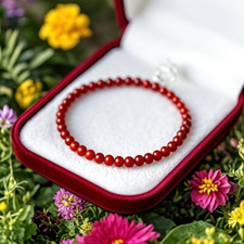 Handmade Natural Red Jasper Elastic Stretch Bracelet 4mm Crystal Gemstone Bead picture