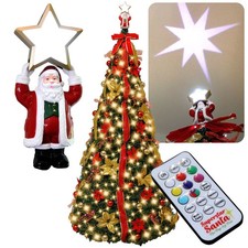 Superstar Santa Deluxe Pop-Up Christmas Tree w/North Star Projector, 7 Feet picture
