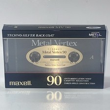 MAXELL Metal Vertex MV 90 Blank Audio Cassette - Type IV 1990 Era New Sealed picture