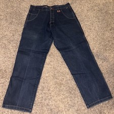 Vintage Y2K Ecko Unltd Jeans Embroidered Baggy 5 Pocket Size 36x34 Navy Blue picture