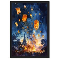 Lantern Festival Night Scene Canvas Oil Paintings Reproduction picture