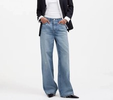 Madewell Women's Size 27 Distressed Blue Denim Low-Slung Baggy Jeans picture