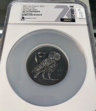 2021 5oz Cook Islands $25 Athena’s Owl Ultra High Relief MS70 - Only 555 Minted picture