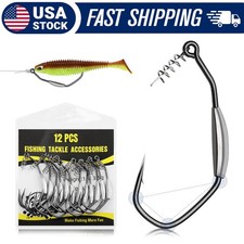 12pcs 4/0 Weighted Swimbait Hooks 1/8oz Weedless Fishing Hooks EWG for Bass picture