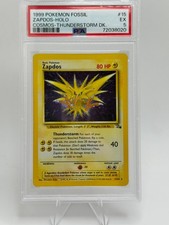 Pokemon Zapdos 15/62 Cosmos Holo Thunderstorm Deck Fossil PSA 5 EX 1999 picture