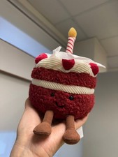 Jellycat Amuseables Birthday Cake Plush Toy Red NWT with Dust Bag Cute Gift picture