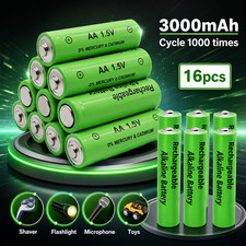 16PCS Alkaline Battery 1.5V AA/ AAA Rechargeable Batteries 3000mAh 1000 Cycle picture