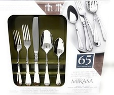 Mikasa Flatware Set 65Pc w/ 5Pc Serving Set French Countryside Design 18/10 SS picture