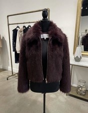 REBECCA MINKOFF Women’s Burgundy Faux Fur Size M picture