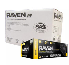SAS Raven Powder-Free Black Nitrile Gloves CASE (10 BOXES) picture