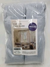 NEW Miulee Chambray Blue Pinch Pleated Linen Curtains 102