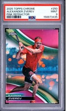 ALEXANDER ZVEREV RARE ATP GERMANY PINK REFRACTOR TOPPS CHROME TENNIS MINT PSA 9 picture