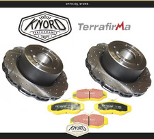 FRONT DRILLED & GROOVED VENTED DISCS EBC YELLOWSTUFF PADS FOR DISCOVERY 2 picture